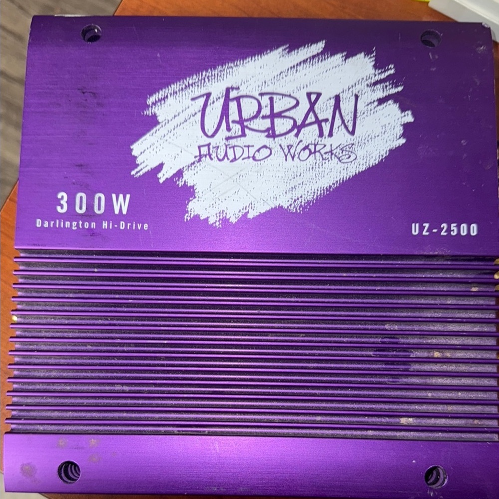 Vibrant Purple and Blue Audio Amplifier